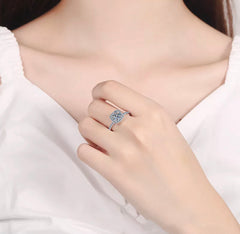 HERRA 1CT MOISSANITE SQUARE CUSHION DIAMOND RING