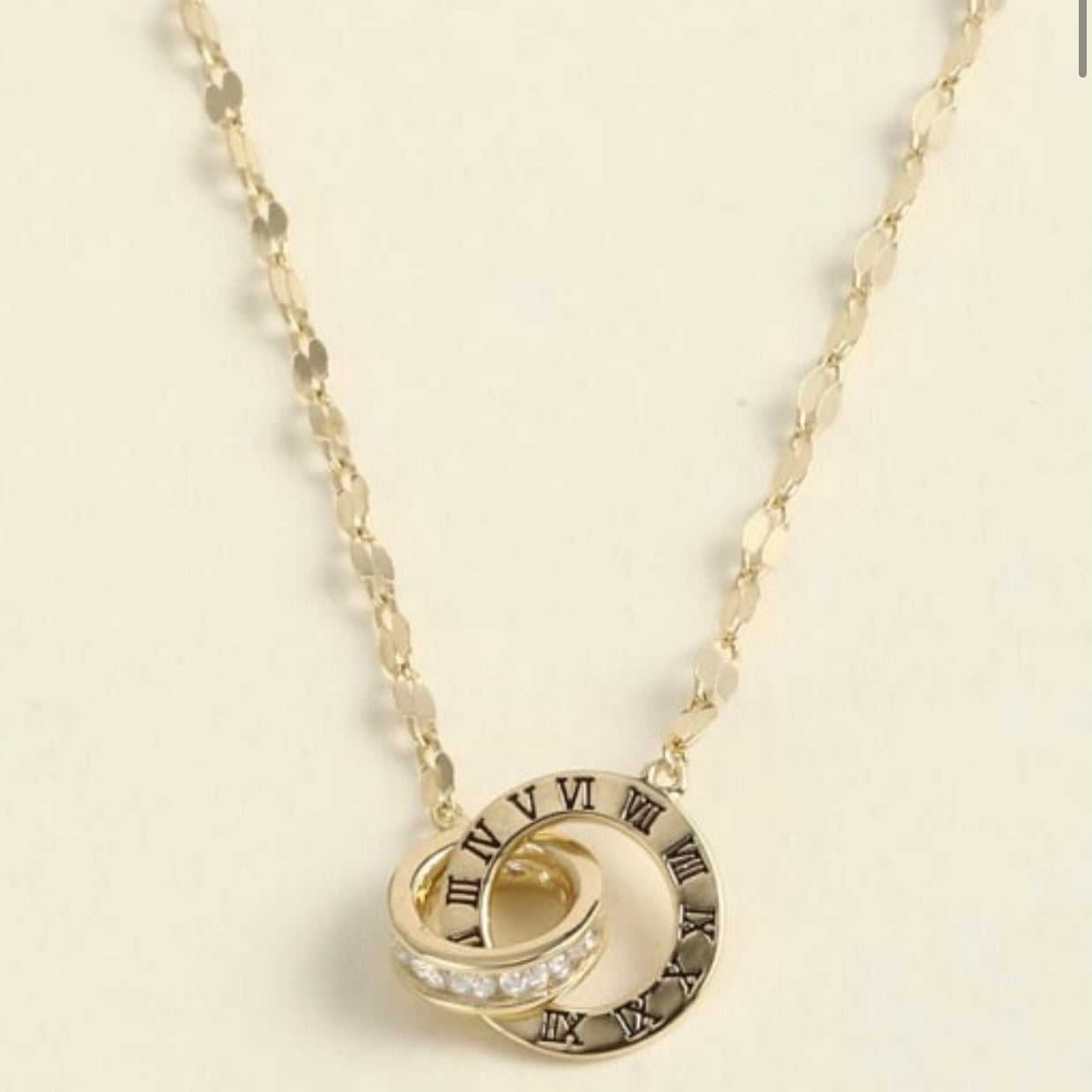 VIDA ROMAN NUMERAL LAVALIER STERLING SILVER WITH CUBIC ZIRCONIA PENDENT NECKLACE