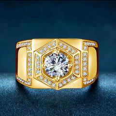 HERRAN 1CT SIGNET MOISSANITE DIAMOND RING