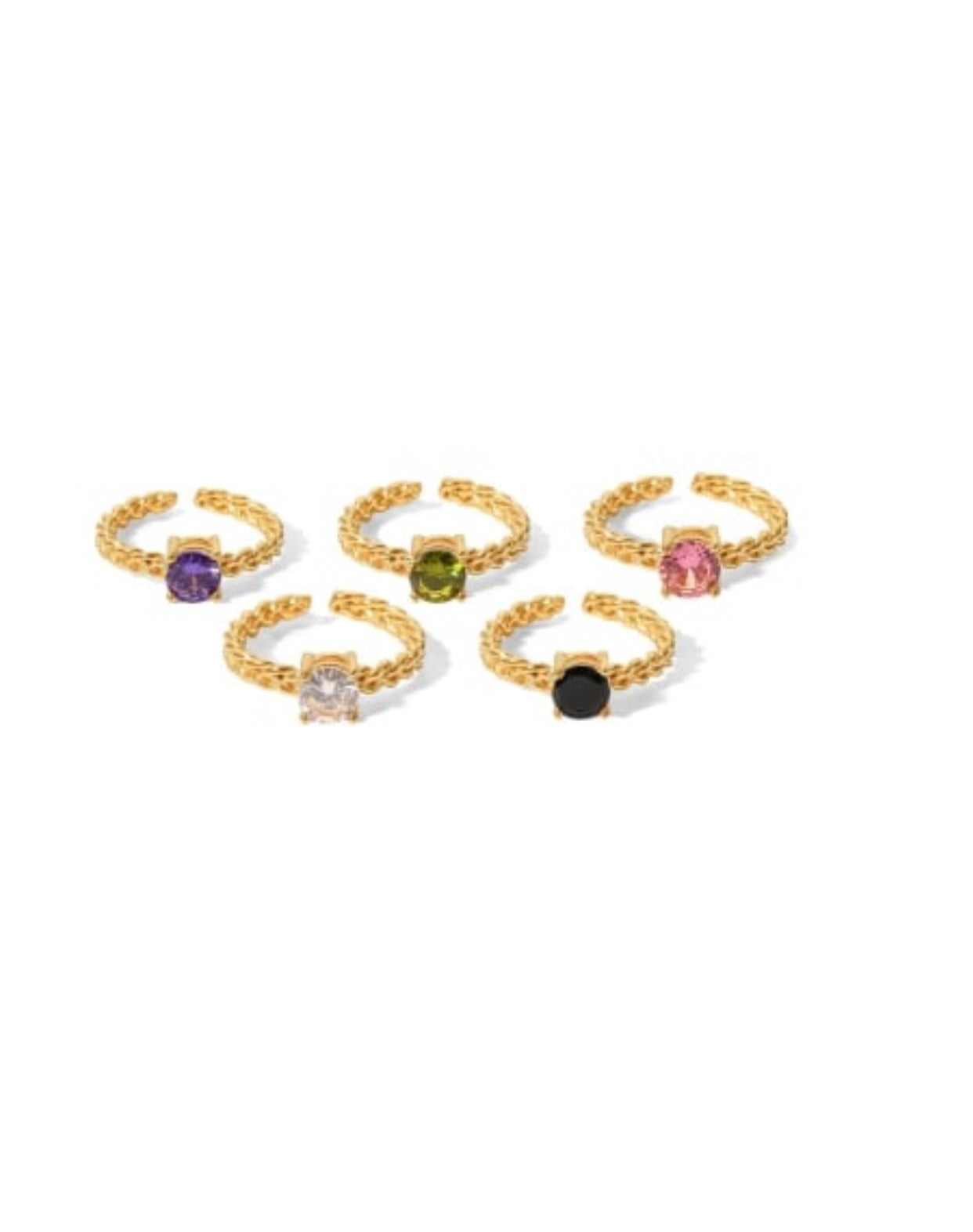 FIORELLA ROPE CHAIN STERLING SILVER CZ STONE RING