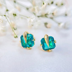 NERISSA EMERALD GREEN PARAIBA STUD EARRINGS