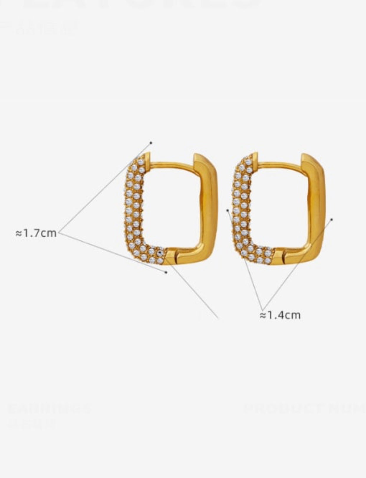 LARISSA HUGGIE SQUARE WITH CZ EARRINGS