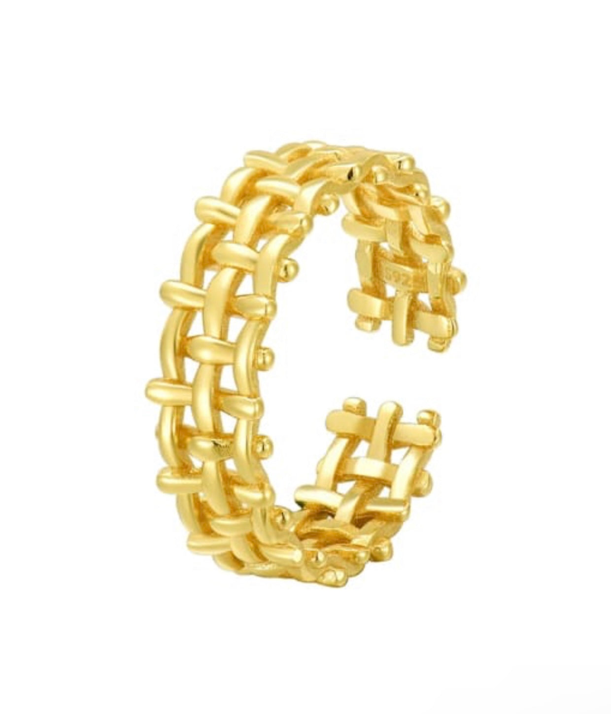 CAMILLA 3 ROW STERLING SILVER CHAIN RING
