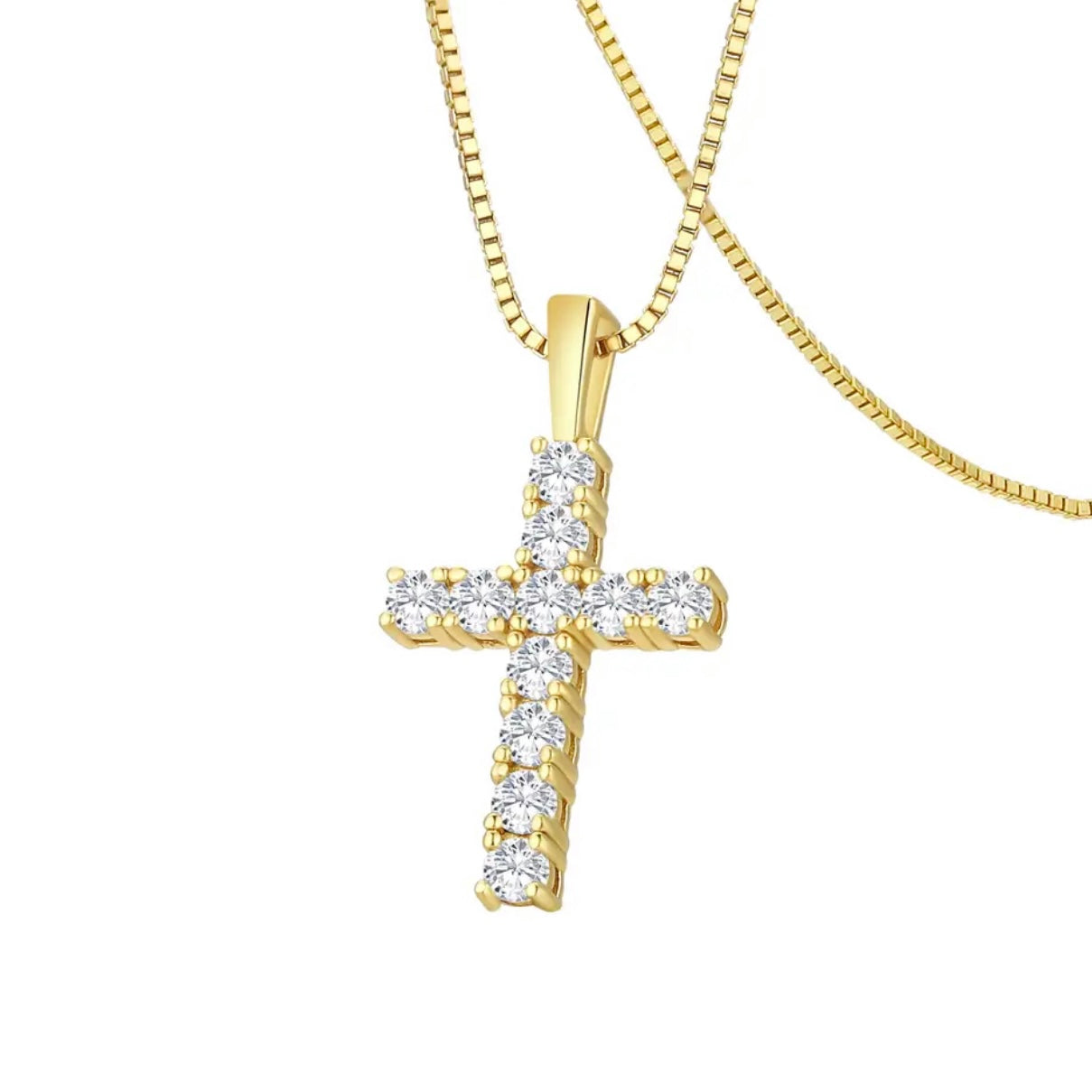 MEDORA STERLING SILVER MOISSANITE CROSS NECKLACE
