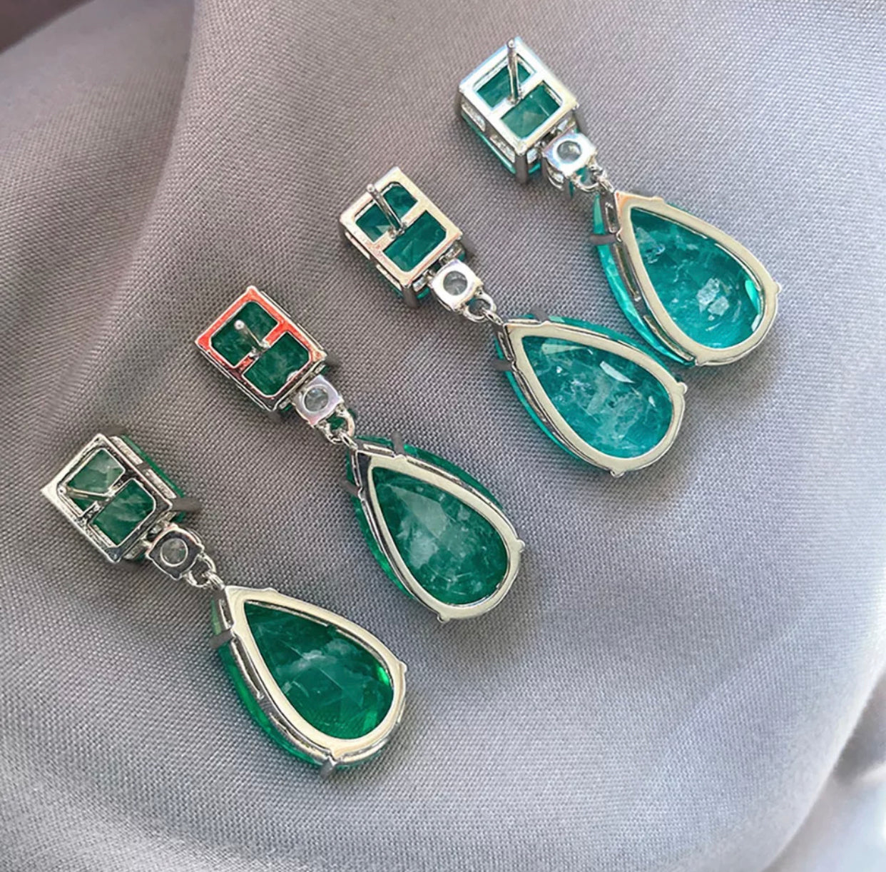 PATRIZIA PARAIBA TOURMALINE STERLING SILVER EARRINGS