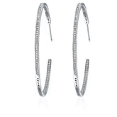ZORAIDA STERLING SILVER PAVE HOOP EARRINGS