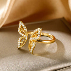 CARMELO CUBIC ZIRCONIA OPEN BUTTERFLY RING
