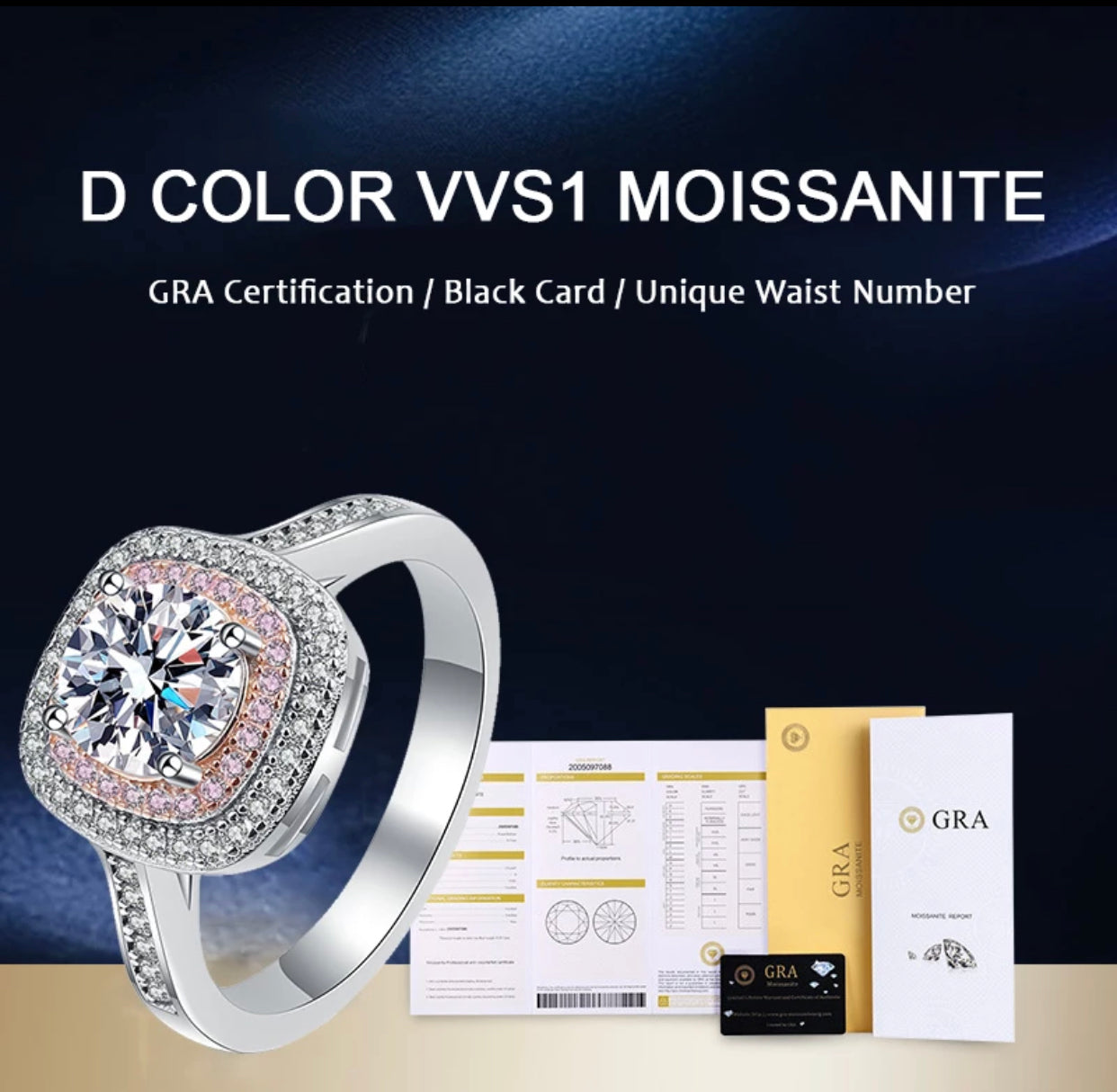 CARINA MOISSANITE PINK DIAMOND RING