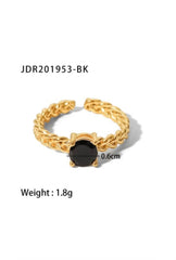 FIORELLA ROPE CHAIN STERLING SILVER CZ STONE RING