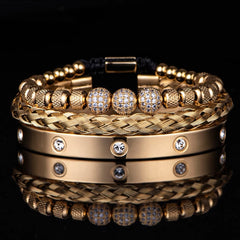 MATTEO 3 PIECE BEAD BLING BRACELET