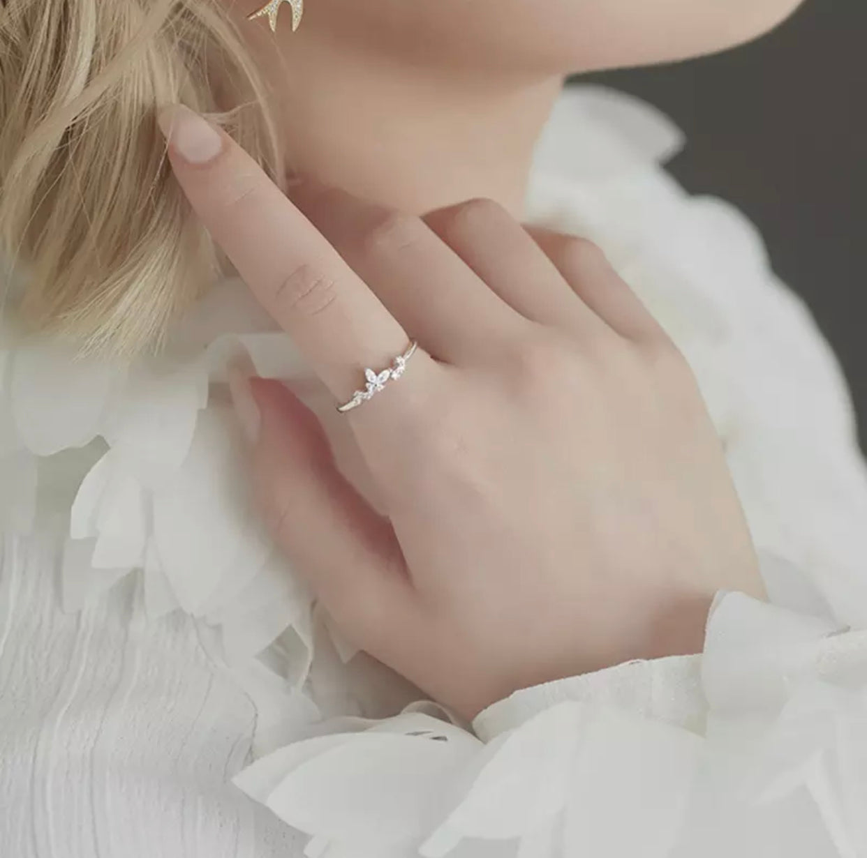 CATERNIA DAINTY BUTTERFLY STERLING SILVER RING