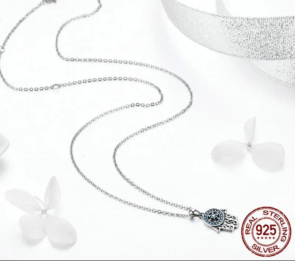 MICAELA STERLING SILVER FATIMA NECKLACE