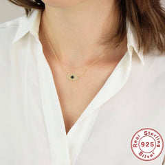 AMARA STERLING SILVER EVIL EYE NECKLACE