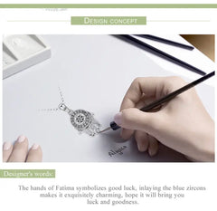 MICAELA STERLING SILVER FATIMA NECKLACE