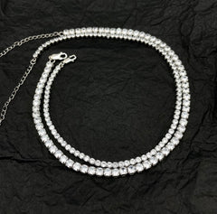 DEMETRA STERLING SILVER MOISSANITE TENNIS NECKLACE