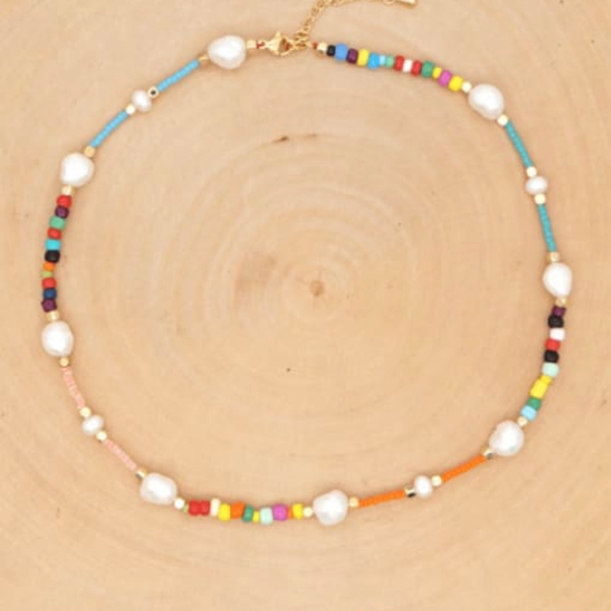 SERENA STERLING SILVER FRESHWATER PEARLS MULTICOLOR BEAD NECKLACE