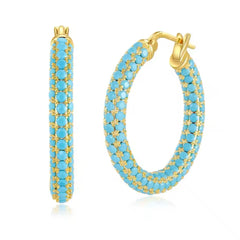 ELISE BLUE TURQUOISE SMALL HOOP EARRINGS