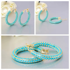 ELISE BLUE TURQUOISE SMALL HOOP EARRINGS