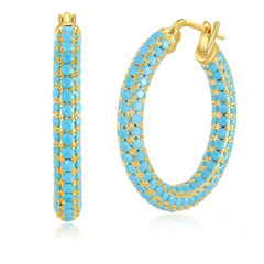 ELISE BLUE TURQUOISE SMALL HOOP EARRINGS