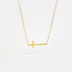 STERLING SILVER SIDEWAYS CROSS NECKLACE