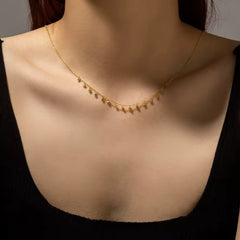 GRAZIA CZ RAINBOW DANGLE  NECKLACE