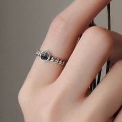 ALEXINA STERLING SILVER RIBBED RING
