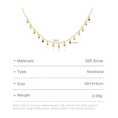 GRAZIA CZ RAINBOW DANGLE  NECKLACE