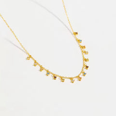 GRAZIA CZ RAINBOW DANGLE  NECKLACE