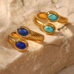 ELÉA TURQUOISE RIBBED BAND RING