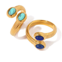 ELÉA TURQUOISE RIBBED BAND RING