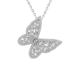 SAVINA STERLING SILVER BLING BUTTERFLY NECKLACE