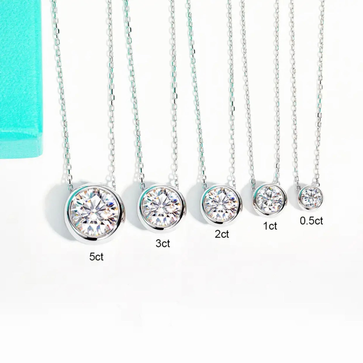 ADELINA STERLING SILVER MOISSANITE PENDENT NECKLACE