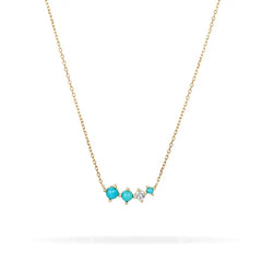 ACKERLEA STERLING SILVER DAINTY TURQUOISE NECKLACE