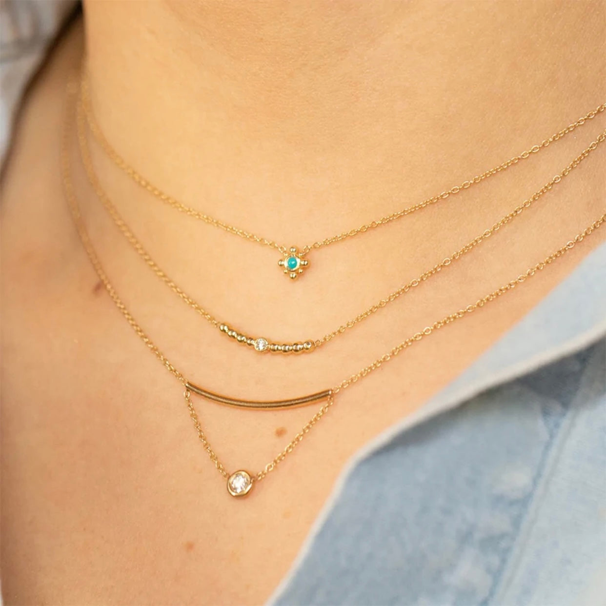 Dainty Turquoise Cross Necklace– Christina Greene LLC
