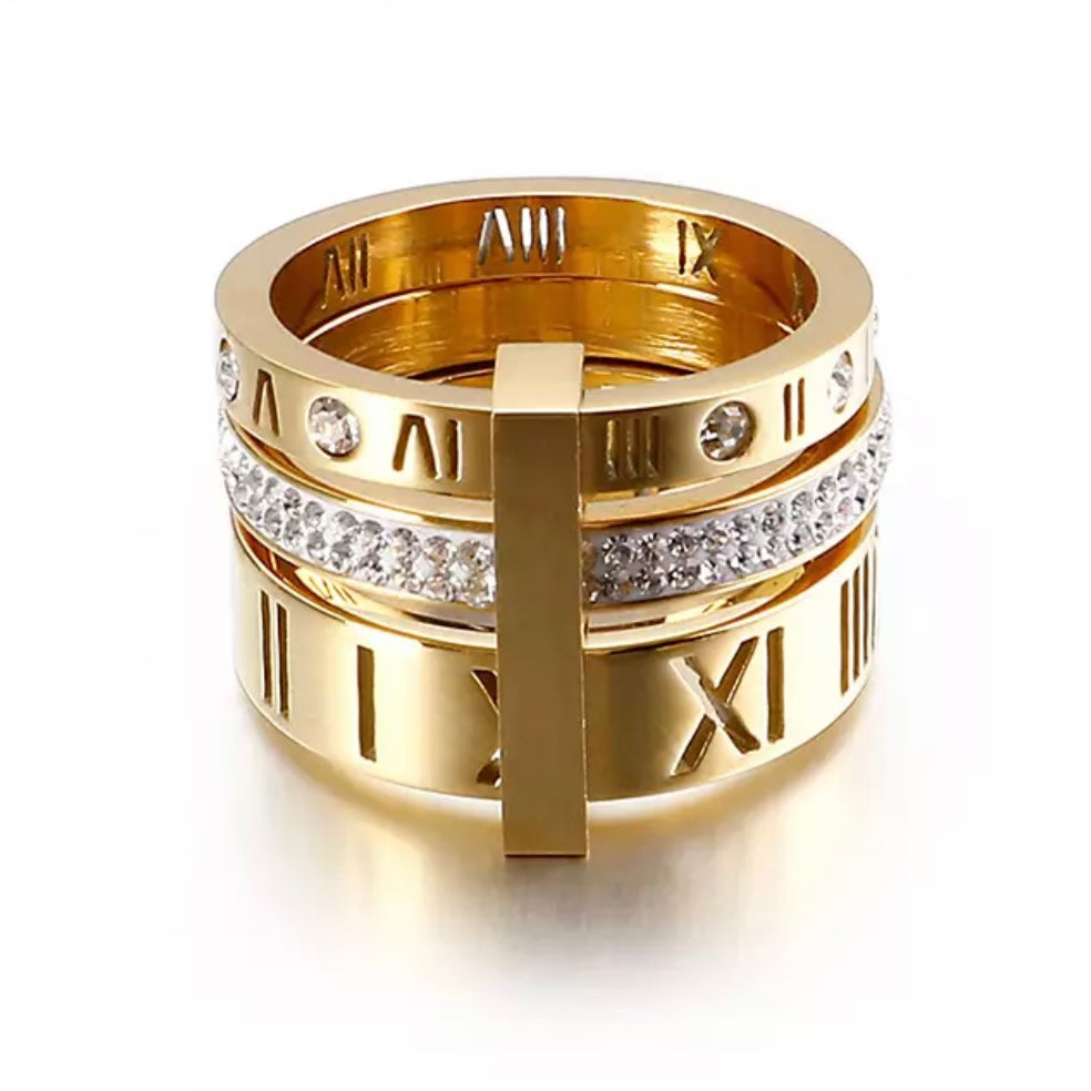 KORE ROMAN NUMERAL STACKABLE RING