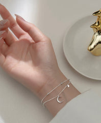 VANESSA STERLING SILVER MOON AND STARS BRACELET