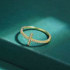 FAITH PAVE STERLING SILVER CROSS RING