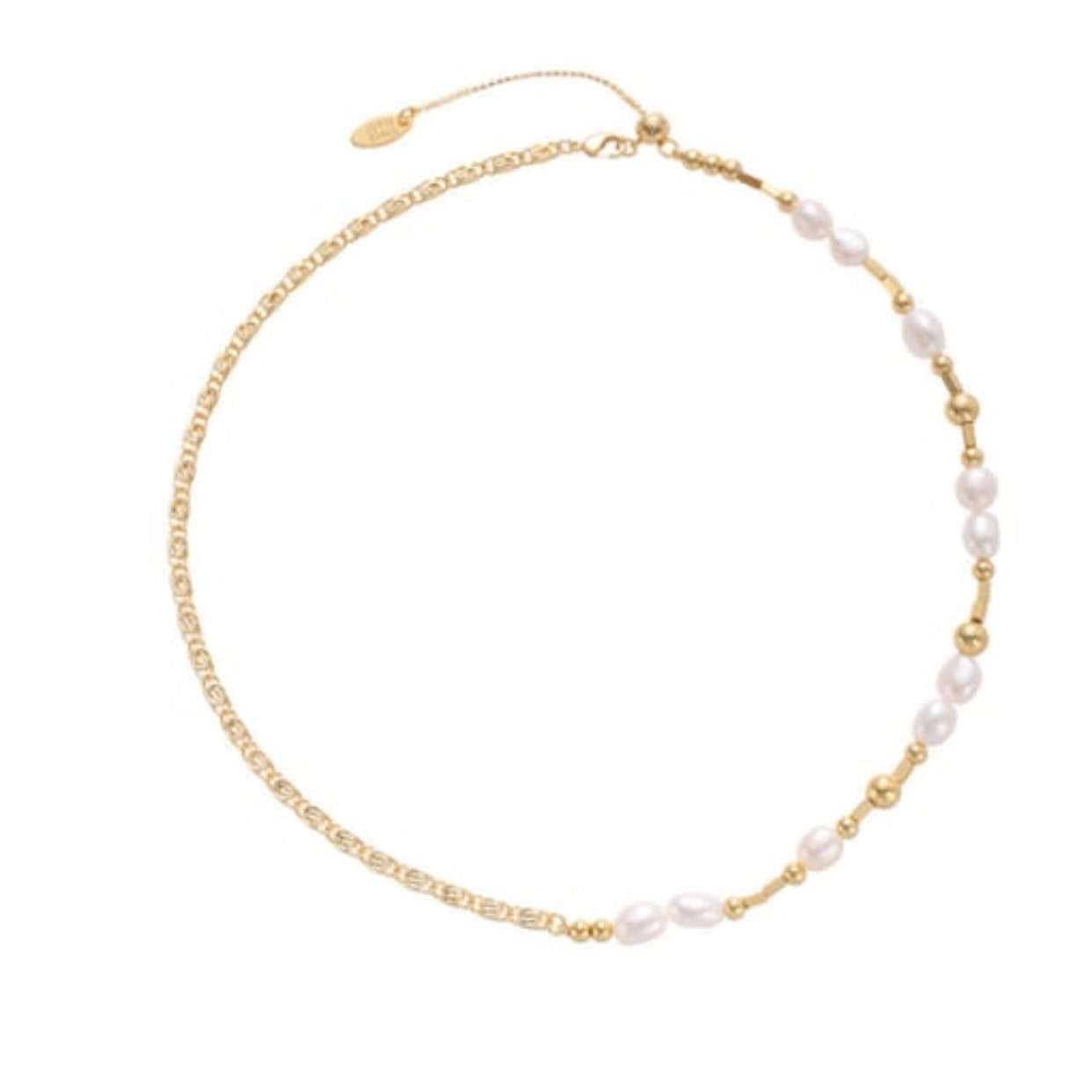 ISABELLA LINK CHAIN FRESHWATER PEARLS NECKLACE