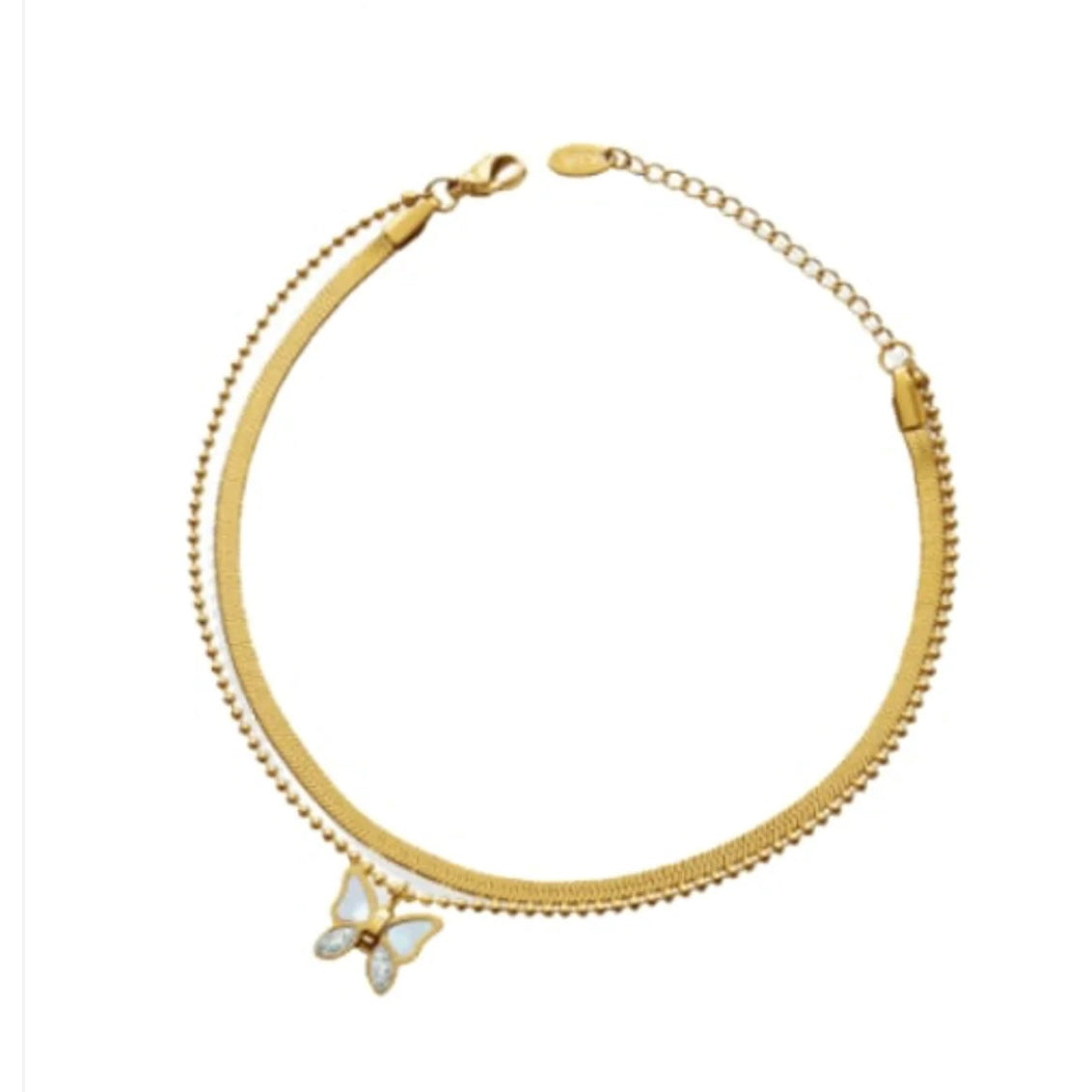 MARINA BUTTERFLY MOTHER OF PEARL ANKLET
