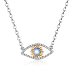 AEGEUS MOISSANITE STERLING SILVER EVIL EYE NECKLACE