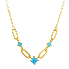 MARGOT TURQUOISE LINK CHAIN NECKLACE