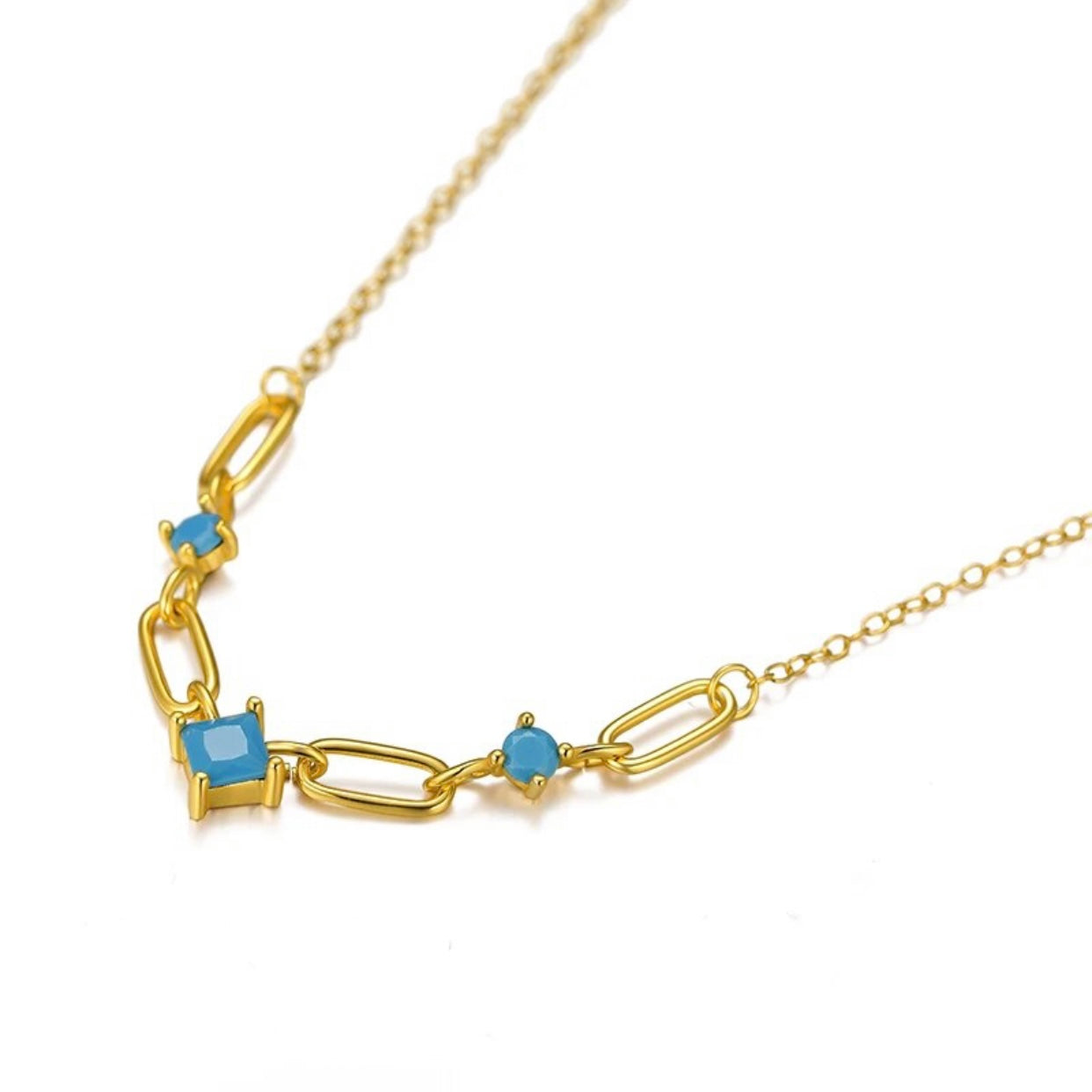 MARGOT TURQUOISE LINK CHAIN NECKLACE