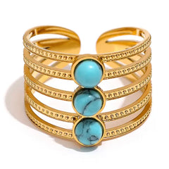 CHARMAINE TURQUOISE BAND RING