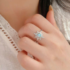 OPAL STERLING SILVER STAR RING
