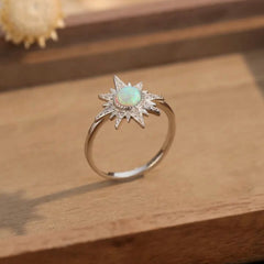 OPAL STERLING SILVER STAR RING