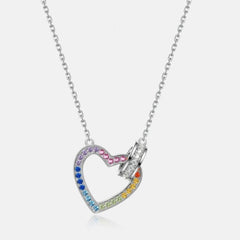 KINSLEY STERLING SILVER RAINBOW INFINITY HEART NECKLACE