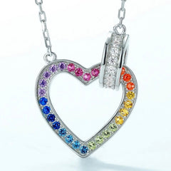 KINSLEY STERLING SILVER RAINBOW INFINITY HEART NECKLACE