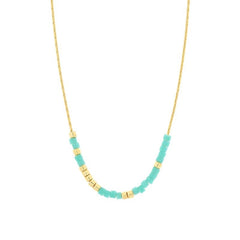REESE STERLING SILVER TURQUOISE BEAD NECKLACE