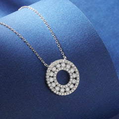 XIMENA STERLING SILVER MOISSANITE CIRCLE NECKLACE
