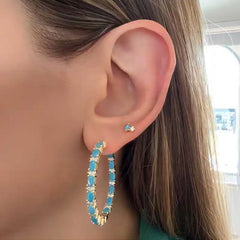 MAXINE TURQUOISE HOOP EARRINGS